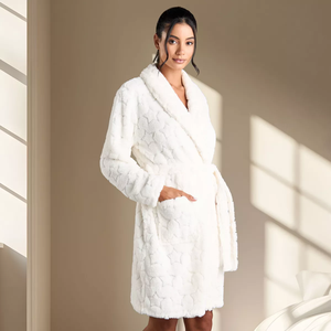 <span class=keywords><strong>Peignoir</strong></span> <span class=keywords><strong>de</strong></span> <span class=keywords><strong>bain</strong></span> léger en polaire à capuche pour <span class=keywords><strong>femme</strong></span>, grandes tailles, vêtement <span class=keywords><strong>de</strong></span> nuit d'hiver, séchage rapide, avec poches, fabrication ODM - Product Image 5