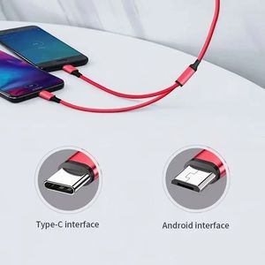 Wholesale Price Type C Micro USB Fast Charging <b>Cable</b> 1.2M Nylon Braid Mobile Phone <b>Cable</b> 2 in 1 Data <b>Cable</b> - Product Image 2