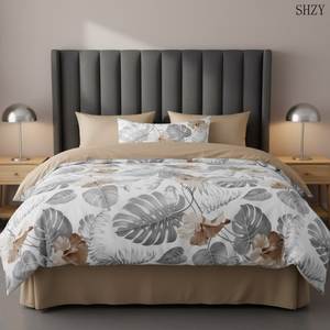 Juego de Edredón Moderno a Cuadros 100% Algodón con Fundas de Almohada, Ropa de Cama Suave para el Hogar, Juego de Funda Nórdica Lavable a Máquina - Product Image 4