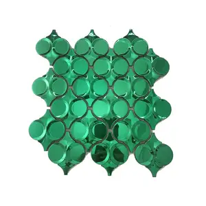 Hersteller maßgeschneiderte glänzende Metalllaterne Mosaikfliesenwand für Deckendekoration
