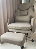 Fauteuil de bureau exécutif moderne inclinable en cuir véritable, confortable, ergonomique, avec dossier haut et accoudoirs réglables, idéal pour salon et hôtel