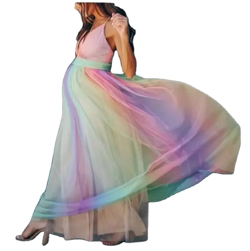 Wholesale V Neck Gradient Color Block Big Drag Backless Maternity Photoshoot Dress Pregnant Women Maxi Dresses