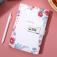 Carnet de budget A6 personnalisable avec couverture en cuir, reliure rechargeable, journal, agenda quotidien avec serrure à combinaison, cahier de travail