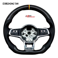 Volant sport en fibre de carbone avec revêtement en cuir pour VW Passat/Golf R/Jetta/GTE modèles MQB PQ