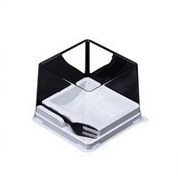 Boîte d'emballage transparente carrée en PET pour rouleaux de serviettes, rouleaux de mochi, rouleaux de peau de tigre, rouleaux de gâteaux, style japonais et occidental