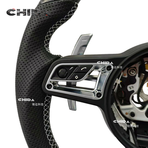 พวงมาลัยคาร์บอนไฟเบอร์เย็บสีขาวสำหรับโมเดล Porsche Cayman Panamera Macan <span class=keywords><strong>Cayenne</strong></span> 918 911 718 970 958 971 - Product Image 6