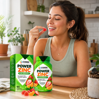 Gummies au Zinc et Vitamine C, 90 unités, saveur fraise et mandarine, végétarien, OEM, étiquette privée personnalisée, complément alimentaire