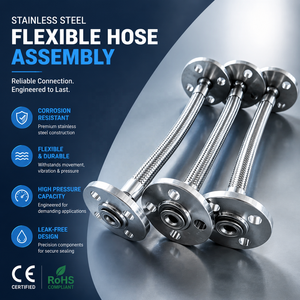 Tuyaux flexibles hydrauliques en acier inoxydable tressé de haute qualité, résistants à la pression, <span class=keywords><strong>pour</strong></span> l'<span class=keywords><strong>échappement</strong></span>, le <span class=keywords><strong>gaz</strong></span> et les liquides - Product Image 1