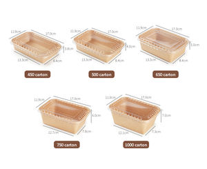 Caja de Papel Kraft Transparente con Tapa, Ecológica, Impermeable y Apta para Microondas, para Envasar <span class=keywords><strong>Comida</strong></span> Rápida, Sushi y Postres, Platos Desechables - Product Image 6