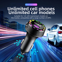 Transmetteur FM BT5.3 Lecteur MP3 de voiture PD 3.0 30W + Port USB-C 3.1A OTP OVP Chargeur de voiture Lumières colorées