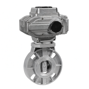 DN50 AC220V Electric <b>Plastic</b> UPVC Flange butterfly Valve - Product Image 1