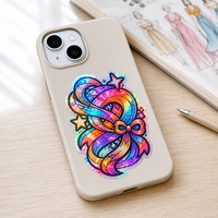 Étiquettes en vinyle personnalisées découpées sur mesure à effet holographique 3D - Décoration de luxe pour boîtes cadeaux, lunettes, ordinateurs portables et coques de téléphone