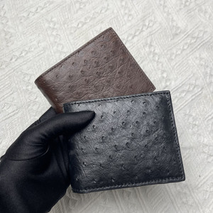 <span class=keywords><strong>Portefeuille</strong></span> court pour homme en cuir d'autruche véritable personnalisé, porte-cartes et porte-billets 2-en-1, <span class=keywords><strong>portefeuille</strong></span> en cuir de luxe pour affaires et occasions décontractées - Product Image 3