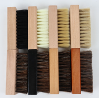Brosse de nettoyage de chaussures LGL LGL-DZ001 à manche en bois personnalisable, poils personnalisables (doux/raides), conception portative, entretien industriel sur mesure