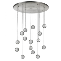 Lustre suspendu rond de grande taille en verre transparent, design moderne, pour villa, salon, restaurant, bronze