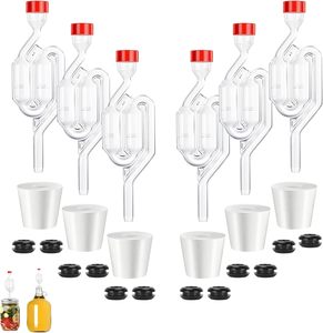 <span class=keywords><strong>Kit</strong></span> <span class=keywords><strong>de</strong></span> Fermentación con Doble Válvula <span class=keywords><strong>de</strong></span> Burbuja, Válvulas <span class=keywords><strong>de</strong></span> Aire en Forma <span class=keywords><strong>de</strong></span> S <span class=keywords><strong>de</strong></span> Plástico <span class=keywords><strong>de</strong></span> Alta Transparencia # 6 Tapones <span class=keywords><strong>de</strong></span> Goma <span class=keywords><strong>para</strong></span> <span class=keywords><strong>Cerveza</strong></span>, Vino y Sidra - Product Image 1