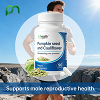 Capsules de graines de citrouille, extrait pur de chou-fleur, compléments alimentaires à base de plantes de qualité supérieure pour hommes et adolescents, végétaliens, faibles en gras, 90 capsules par jour