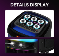 Haut-parleur portable de karaoké Bluetooth 100W RMS avec double woofer de 10 pouces, lumière RGB, batterie 11.1V 9000mAh et 2 micros sans fil