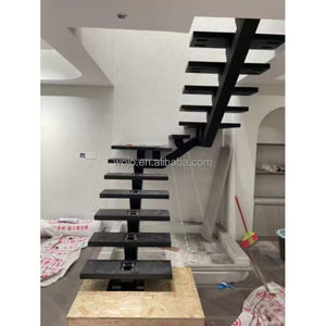 Venta al por mayor Sydney 3D Flying Straight Glass Pasamanos Pisadas de madera maciza Espiral Diseño de escalera flotante al aire libre - Product Image 4