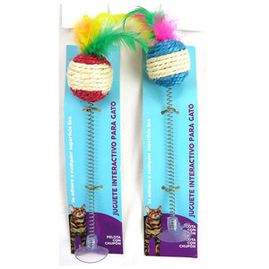 ของเล่นสปริงแบบมีถ้วยดูดพร้อมลูกบอลไซซอลสำหรับแมวเลี้ยงในบ้าน PETDOM - Product Image 1