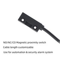 Interrupteur de proximité magnétique carré NO NC avec boîtier en plastique, capteur magnétique avec câble, longueur de câble personnalisable