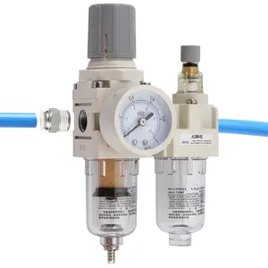 Pneumatic Compressed Air Filter Regulator for Air Compressor SMC type FRL Regulate pressure Valve AC2010-02 with gauge fittings