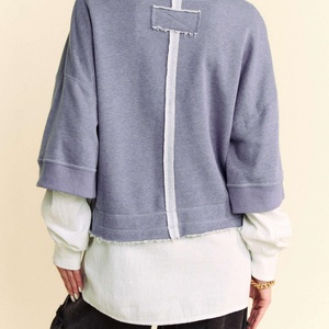 Custom Summer Modest Women's Hoodie Printed <b>Long</b> Sleeve All-<b>match</b> Sweatshirt V-neck Loose Sweatshirt - Product Image 4