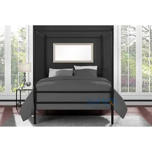 Tiktok produzione popolare nuovo design struttura del letto a baldacchino letto matrimoniale in metallo zincato rialzato letto singolo in metallo
