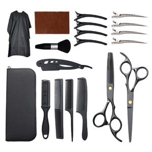 Hairdressing Scissors Set Stainless Steel With Combs Clips Cape For Home Use - Product Image 3