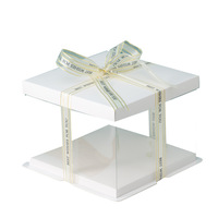 Vente en gros de boîte d'emballage de gâteau transparente monocouche de 4 à 10 pouces de haut matériau PP recyclable estampage design pour les aliments d'anniversaire
