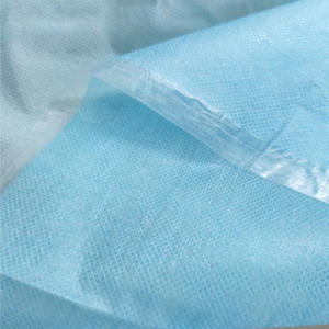 Resistente al agua 40gsm color azul PP + PE tela no tejida recubierta de protección delantal de tela - Product Image 4