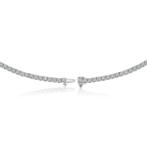 Premium Gold Round Brilliant Cut Lab Grown Diamond Tennis Chain Necklace IGI Certified Elegant Fine Jewelry Collection - Product Image 1
