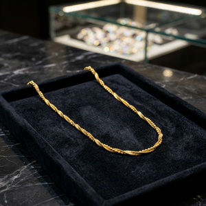 Collar de Cadena Trenzada Chapada en Oro Micro de 14K, 18K, 24K al por Mayor, Cadena de Moda, Diseño Moderno, Collar de Cadena Estilo Trenzado - Product Image 1