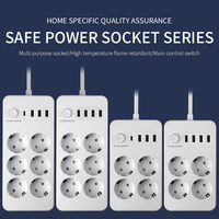 Multiprise de protection contre les surtensions avec 4 prises UE et ports USB Type C à charge rapide pour la vente en gros en UE