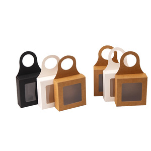 Caja <span class=keywords><strong>de</strong></span> Papel Kraft Biodegradable y Ecológica para Regalos, Vino, Dulces, Galletas, Plegable, con Ventana, Gancho, Grabado Personalizado - Product Image 2