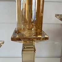 Neues Design Champagner Gold Kristall rohr Kerzenhalter für Hochzeit Herzstück