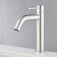 Robinet en acier inoxydable sur mesure mitigeur de salle de bain monotrou robinet d'eau froide simple robinets de lavabo classiques