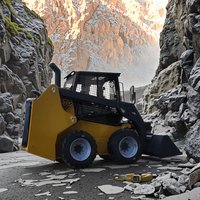 Mini-chargeuse compacte EPA YANMAR Euro 5 à prix abordable, cabine, moteur diesel, chargeuse sur pneus, certifiée CE, composants principaux : pompe, godet de 0,4 m, garantie 1 an
