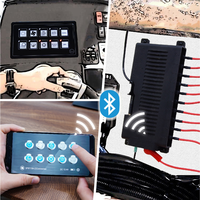 Boîtier de commande tactile LED 12P compatible avec bouton programmable momentané, panneau de commande tactile par application pour SUV, bateau, caravane
