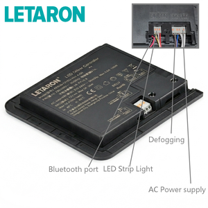<span class=keywords><strong>Specchio</strong></span> da <span class=keywords><strong>Bagno</strong></span> Antiappannamento con Driver LED Integrato Classe II, 120V 60Hz, Dimmerabile DALI, Interruttore Touch a Colori, Impermeabile IP44 - Product Image 4