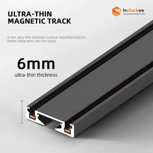 Éclairage sur rail LED magnétique en aluminium moderne, linéaire, flexible, à intensité variable, avec bande tissée, angle réglable librement - Product Image 3