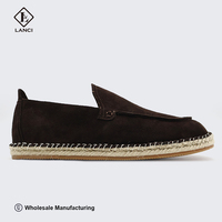 Mocassins Espadrilles Homme LANCI Qualité Supérieure Sur Mesure Entièrement Personnalisables en Daim Véritable avec Semelle en Jute Faits Main