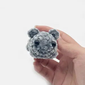 7CM Sad Hamster Crochet Handmade Knitted Plush Hamster Hot Sell Plush Toy Schoolbag Pendant Keychain