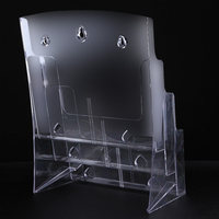 Support promotionnel A4 en acrylique transparent pour affichage de bureau, présentoir simple page pour dépliants, brochures, magazines, journaux, catalogues