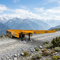 Semi-remorque à châssis en acier à 3 essieux JINFENG avec plateforme de travail, train de roulement robuste, charge utile personnalisable (15001-60000 kg)