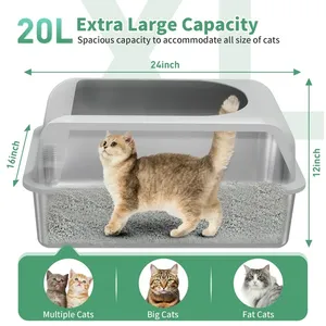 Best Selling 20L Large Capacity <b>Cat</b> <b>Litter</b> <b>Box</b> Anti-<b>Litter</b> Leakage Design Easy Clean Corrosion Resistance Accessory Category - Product Image 5