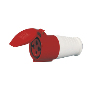 Prises de montage sur panneau CEE en <span class=keywords><strong>laiton</strong></span> et nylon, sortie inclinée IP44 rouge, <span class=keywords><strong>4</strong></span> pôles mâle et <span class=keywords><strong>femelle</strong></span>, fiche et prise industrielles 32A - Product Image 3