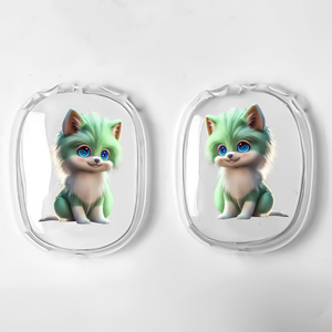 Dessin animé mignon chien chat 3D Design TWS étui souple transparent pour <span class=keywords><strong>AirPods</strong></span> <span class=keywords><strong>Max</strong></span> casque protection TPU écouteur couverture et porte-clés - Product Image 4