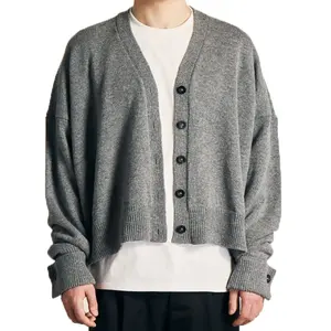 Premium Custom Soft Oversized Winter Autumn Warm Cuff-Link Style Men Cardigan Sweater Wool Sweater Knitwear Sweater