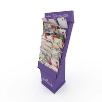 Étagère de présentation de cartes de vœux en carton personnalisée et professionnelle avec des poches à plusieurs niveaux pour les magasins de cadeaux, les boutiques de détail et la merchandising